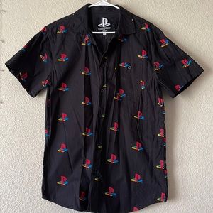 PlayStation pattern button down shirt
